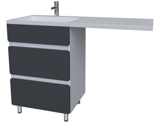 Тумба под раковину Stella Polar Корделия SP-00001043 60х50 напольная цвет серый/белый