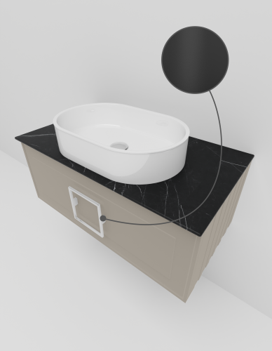 Тумба со столешницей La Fenice CUBO NFNC-01-CUB-C-80-3-GB 80х50 подвесная цвет бежевый