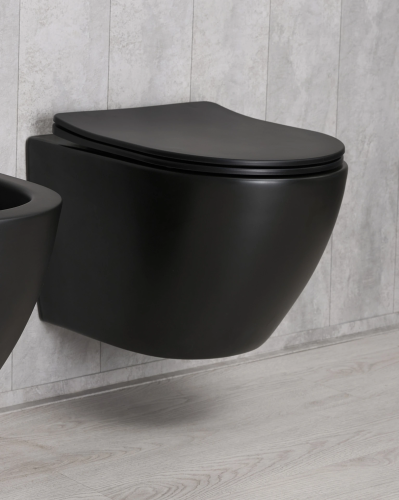 Унитаз подвесной Gid Convexo 62226Y черный с сиденьем микролифт безободковый смыв торнадо