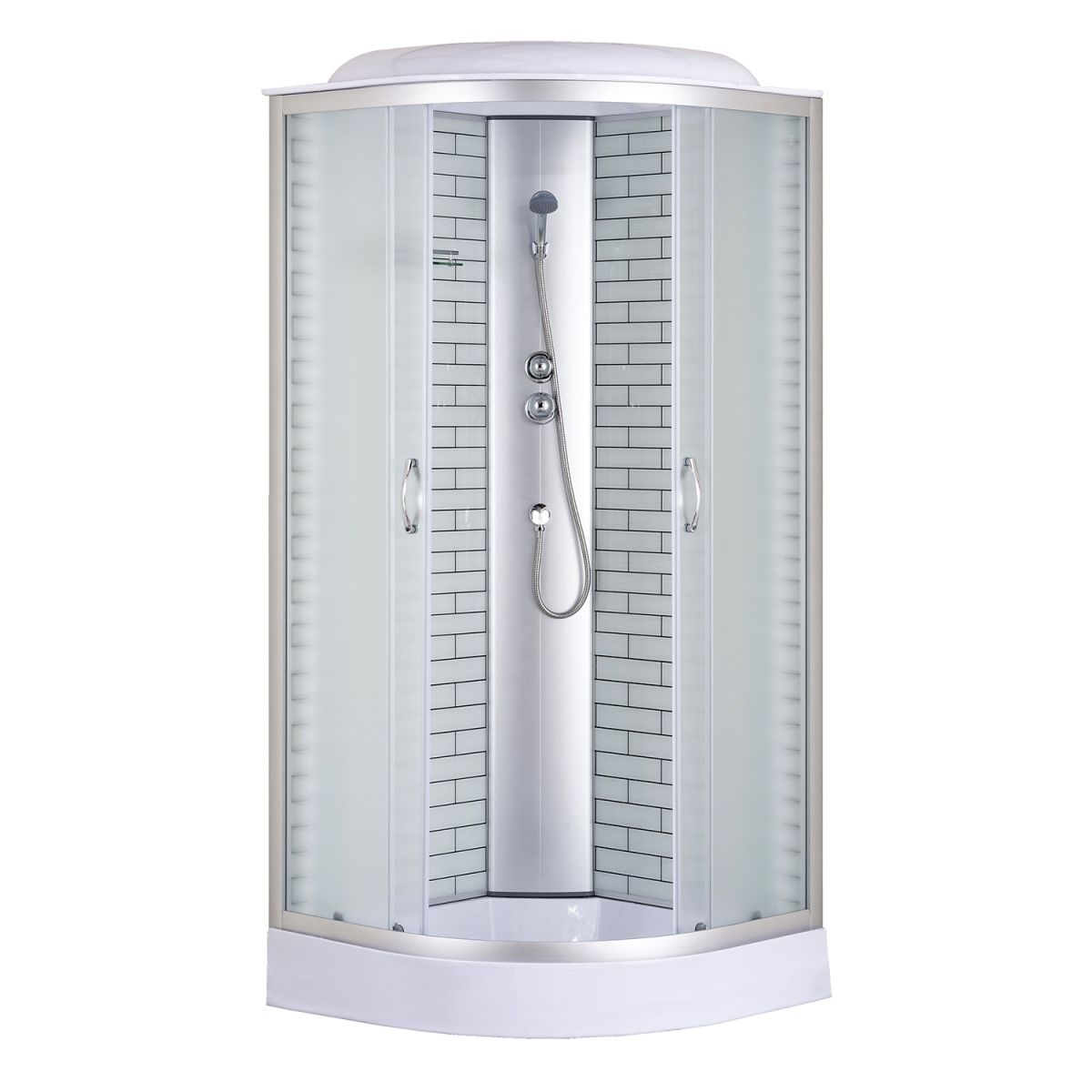 Душевая кабина Loranto CS-6680-13FW 80 80х80 четверть круга с крышей ориентация универсальная