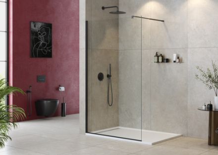 Душевая перегородка Cezares LIBERTA LIBERTA-L-1-120-C-NERO 120х195 стекло прозрачное профиль черный