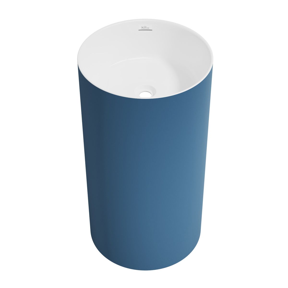 Раковина акриловая Wellsee Chalice Perfection 230622000 50х50 напольная цвет белый/синий без отверстий под смеситель