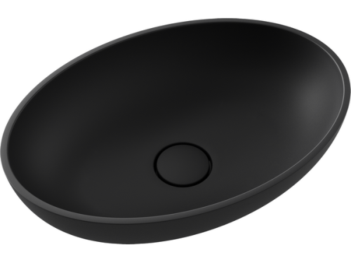Раковина из искусственного камня Florentina Олива 5035 10.350.00500.302 50х40 накладная цвет черный без отверстий под смеситель