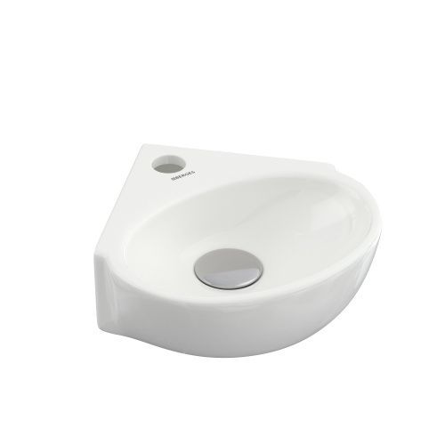 Раковина из сантехнического фарфора Berges Small 182011 30х30 подвесная цвет белый 1 отверстие под смеситель