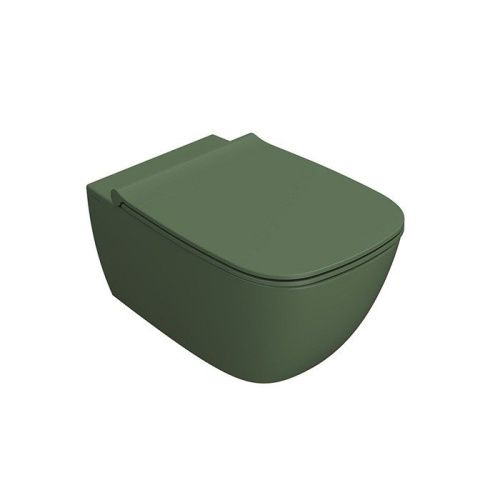 Чаша унитаза подвесная Globo GENESIS GNS02FE цвет зеленый без сиденья безободковая смыв торнадо