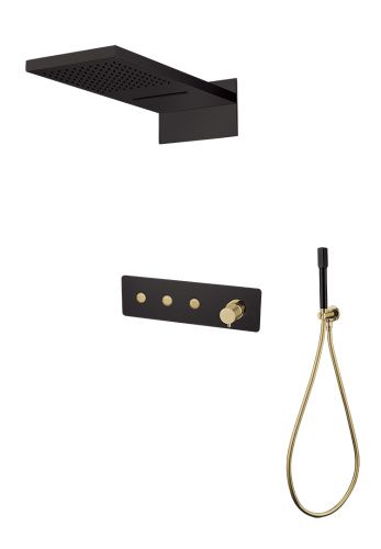 Душевая система Boheme Fusion 130-BG встраиваемая в стену цвет черный