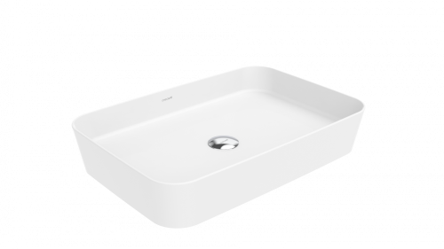 Раковина из сантехнического фарфора Creavit Loop LP060-00CB00E-0000 60х40 накладная цвет белый без отверстий под смеситель