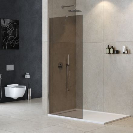 Душевая перегородка Cezares LIBERTA LIBERTA-L-1-TB-110-BR-Cr 110х195 стекло тонированное профиль хром