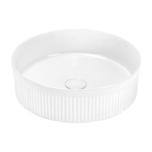 Раковина из сантехнического фаянса Abber BEQUEM AC2114 40х40 накладная цвет белый без отверстий под смеситель