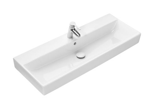 Раковина из сантехнического фарфора Roca OLETA 7.3274.C.600.Y 100 см накладная цвет белый 1 отверстие под смеситель
