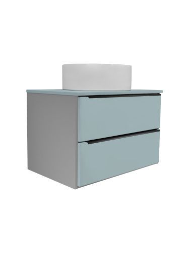 Тумба под раковину Runo Мальта 00-00004661 70х50 подвесная цвет голубой/серый