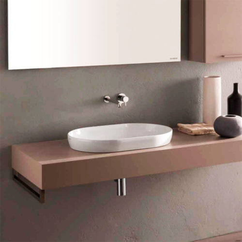 Раковина керамическая Globo T-Edge B6O61.BI*0 60 см накладная цвет белый без отверстий под смеситель