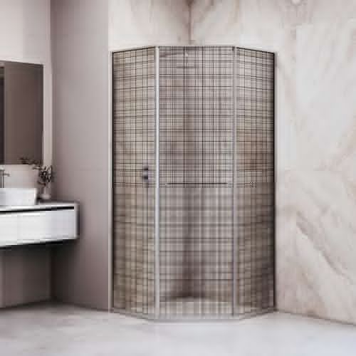 Душевой уголок RGW 33328200-241L 100х100 стекло с рисунком профиль хром без поддона