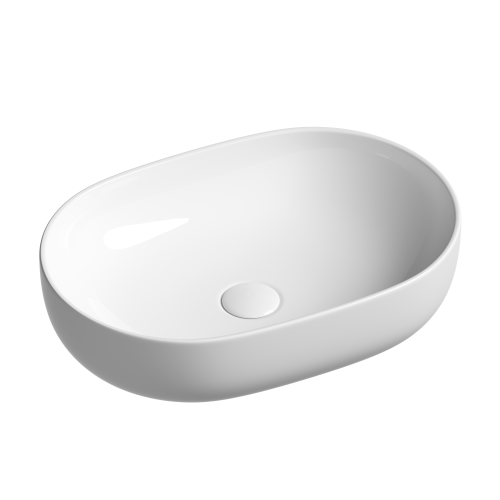 Раковина из сантехнического фарфора Ceramica Nova ELEMENT CN6047 60х40 накладная цвет белый без отверстий под смеситель