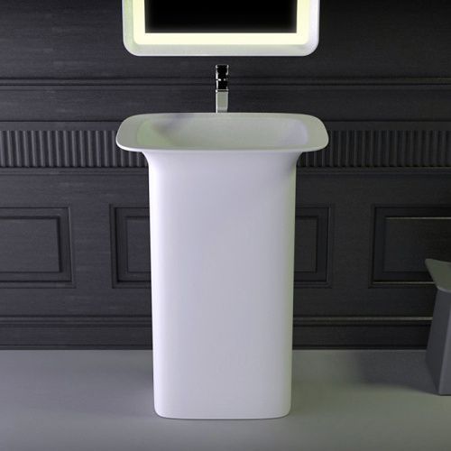 Раковина керамическая Knief Glam 0600-082-01WA 60 см напольная цвет белый без отверстий под смеситель