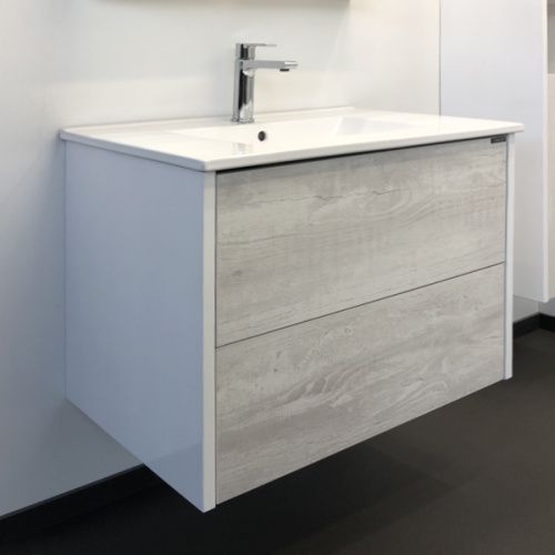 Тумба с раковиной Comforty Женева 00004137097CF 80х50 подвесная цвет серый