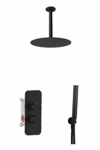 Душевая система AQG Urban 19URBER23305 встраиваемая в стену цвет черный