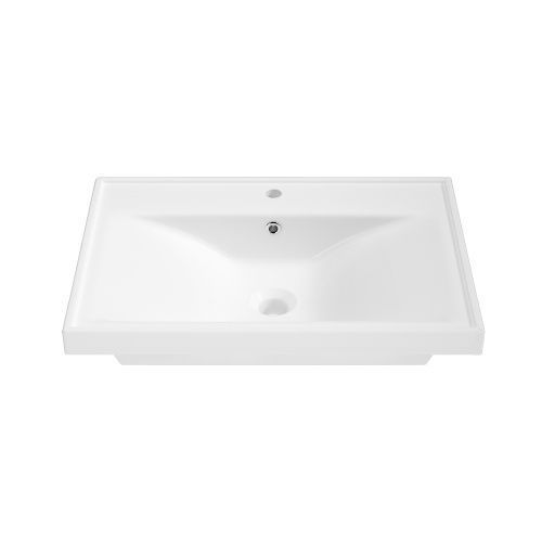 Раковина из сантехнического фарфора Wellsee FreeDom 151104000 70х50 подвесная цвет белый 1 отверстие под смеситель