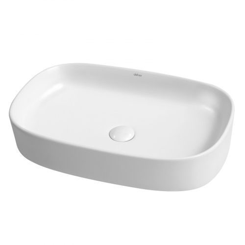 Раковина из сантехнического фаянса Abber RECHTECK AC2209 60х40 накладная цвет белый без отверстий под смеситель
