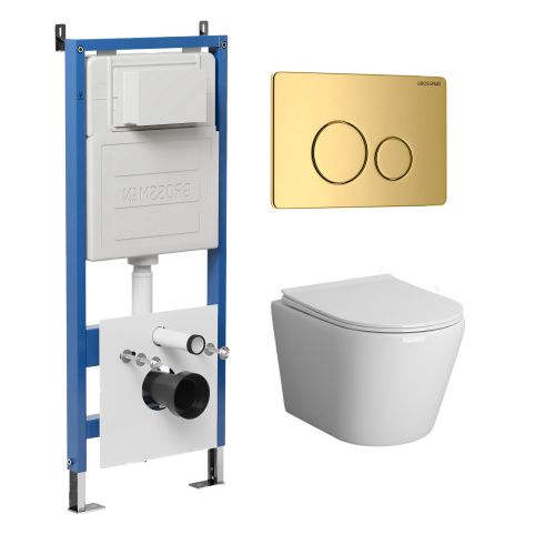 Инсталляция + кнопка смыва + унитаз Grossman Style 97.4478BMS.05.30M