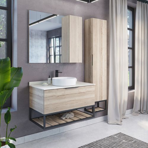 Тумба с раковиной Comforty Порто 00-00009322CF 90х50 подвесная цвет серый