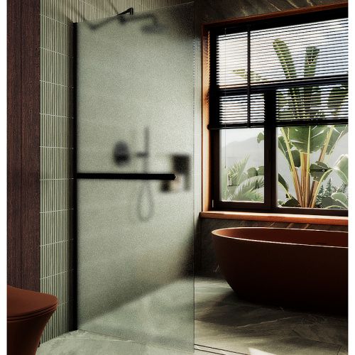 Душевая перегородка Maybah Glass MGD-737-6ш 90х195 стекло тонированное профиль черный