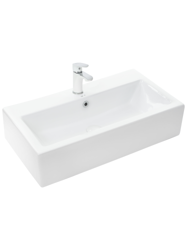 Раковина из сантехнического фаянса WeltWasser WW SK 10000003922 40 см накладная цвет белый 1 отверстие под смеситель