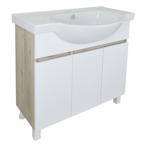 Тумба с раковиной Loranto Глория CS00083814 80х50 напольная цвет белый/коричневый