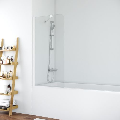 Душевая шторка на ванну Vegas-Glass EV+EV NOVO ST EV ST NOVO 76 01 crystalvision 75х140 стекло прозрачное профиль белый ориентация универсальная