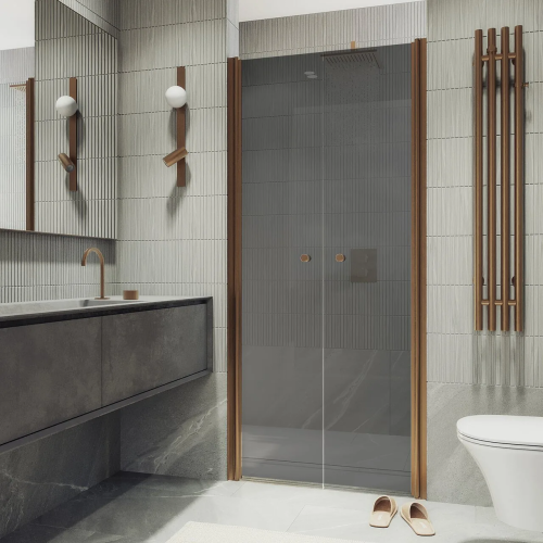 Душевая дверь Maybah Glass MGD-431-2 80х200 стекло тонированное профиль бронза