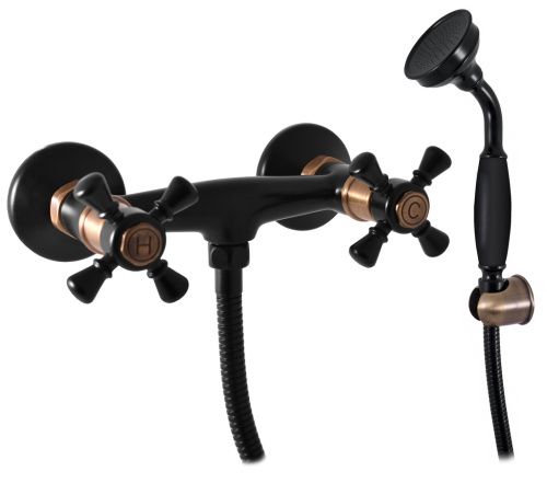 Смеситель для душа RavSlezak MORAVA RETRO MK380.5/1CMATSM настенный черный