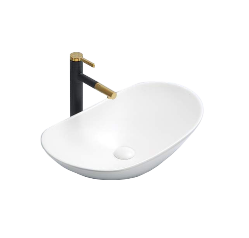 Раковина из сантехнического фаянса Velvex 7811AMW 60х40 накладная цвет белый без отверстий под смеситель