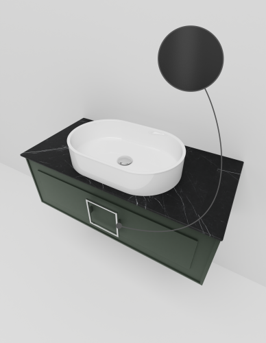 Тумба со столешницей La Fenice CUBO NFNC-01-CUB-G-100-3-GB 100х50 подвесная цвет синий/серый