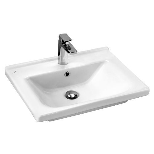 Раковина из сантехнического фарфора Aquaton Миранда 1WH302421 60х50 накладная цвет белый 1 отверстие под смеситель