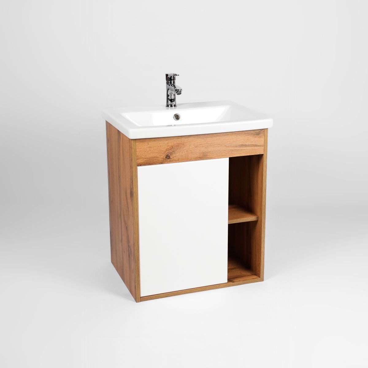 Тумба под раковину Viant Бостон VBOS60CO-T1STP 60х40 подвесная цвет белый