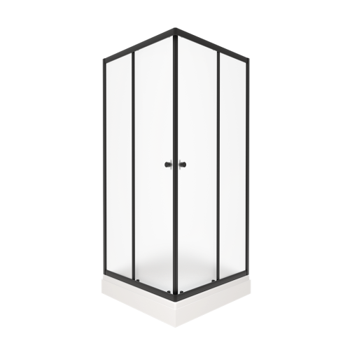 Душевой уголок Тритон Вента Щ0000064629 90х90 стекло матовое профиль черный с поддоном