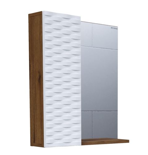 Зеркало-шкаф Grossman Альба 206501 70х80 подвесной цвет белый/бежевый