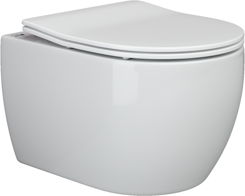 Унитаз подвесной Ceramica Nova PLAY CN3001 белый с сиденьем микролифт безободковый душевой смыв - фото 2