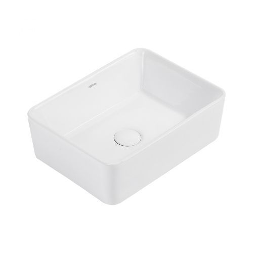 Раковина из сантехнического фаянса Abber RECHTECK AC2213 40х30 накладная цвет белый без отверстий под смеситель