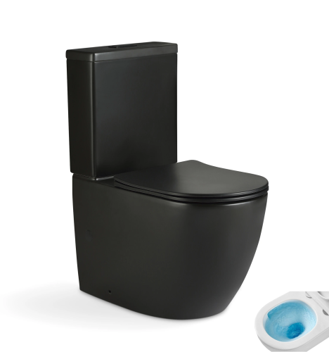 Унитаз напольный с бачком Gid Tornado Tn2188TF-BM (62269Y) черный с сиденьем микролифт безободковый смыв торнадо