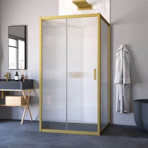 Душевой уголок Vegas-Glass ZP-U TUR+NOVO ZP-U NOVO h2000 120*100 03 Moru 120х100 стекло рифленое профиль золото без поддона