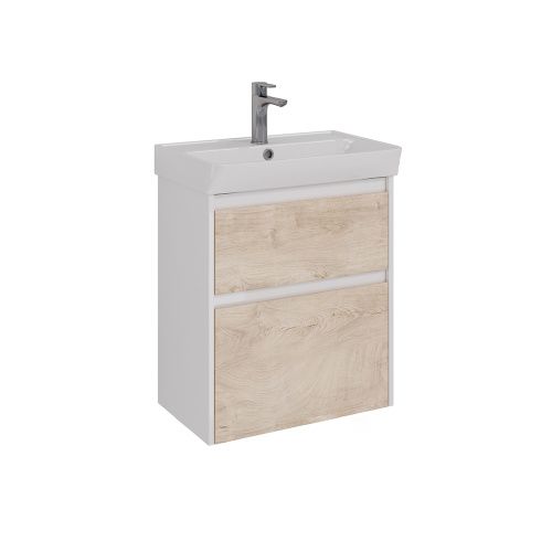 Тумба под раковину LeMark Combi LM03C60T-dub 60х30 напольная цвет бежевый/белый