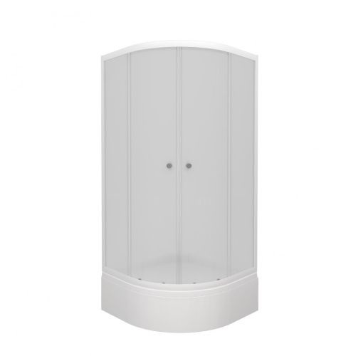 Душевой уголок Тритон Стандарт Щ0000063057 90х90 стекло матовое профиль белый с поддоном