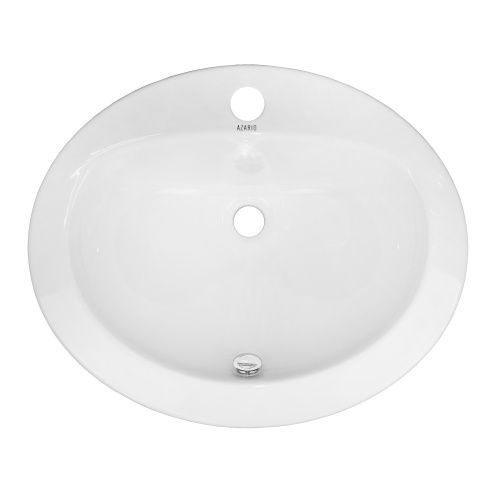 Раковина из сантехнического фаянса Azario AZ-6001 50 см встраиваемая цвет белый 1 отверстие под смеситель