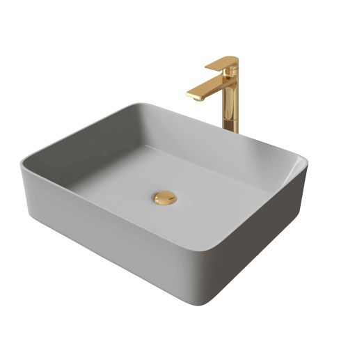 Раковина из сантехнического фаянса Grossman Color GR-3016GM 50х40 накладная цвет серый без отверстий под смеситель