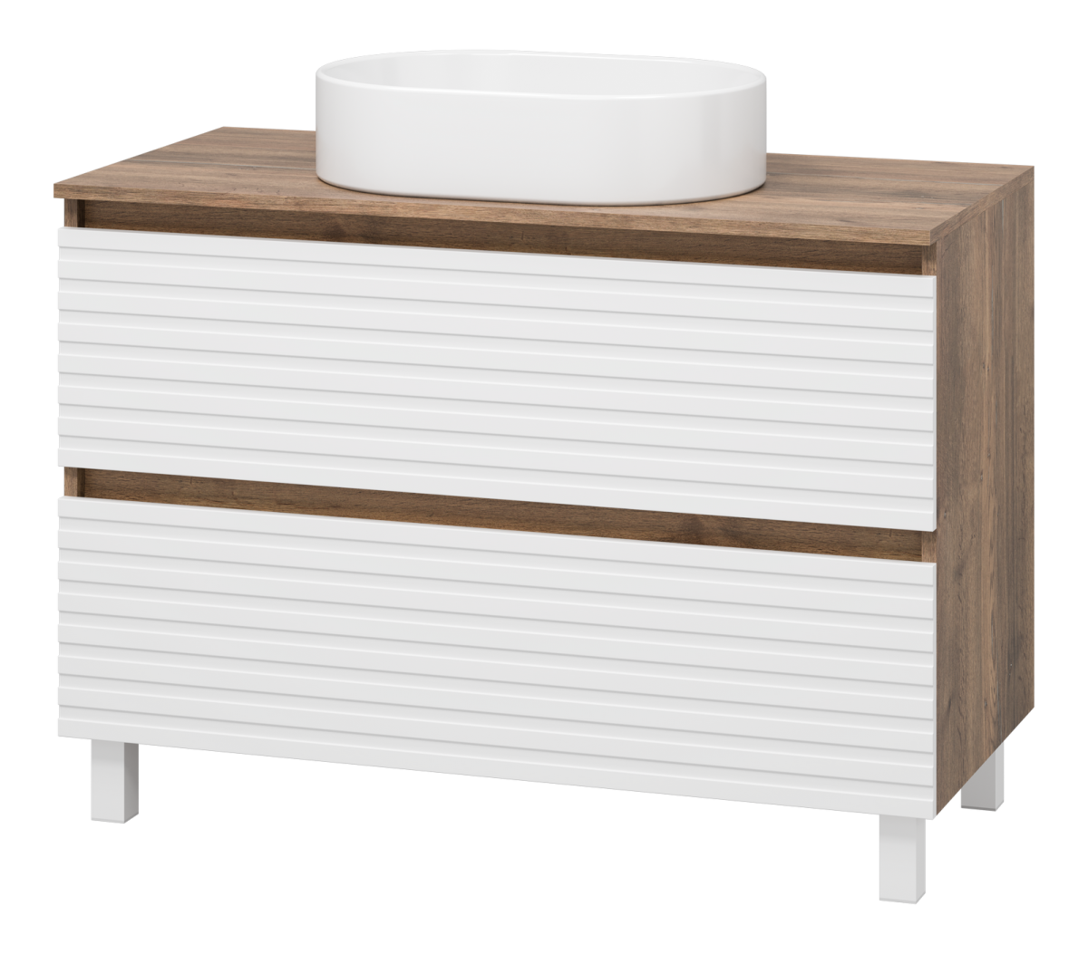Тумба под раковину Brevita Dakota DAK-07100-19/01-2Я 100х50 напольная цвет белый/коричневый