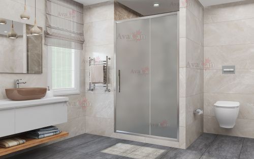 Душевая дверь AvaCan FC140MT 160х195 стекло матовое профиль хром