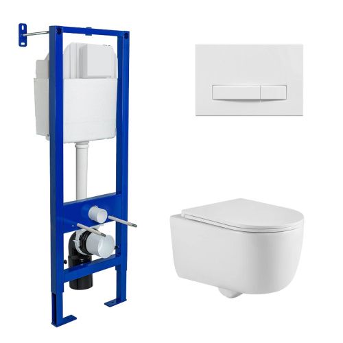 Комплект унитаз с инталляцией и клавишей смыва Berges АТОМ Line 043328