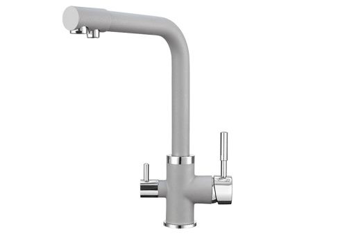 Смеситель для кухни Granula 2015, АЛЮМИНИУМ на мойку серый