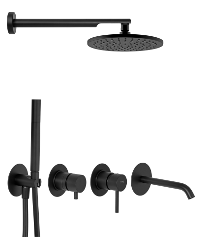 Душевая система Remer X Style X96D3SETNO встраиваемая в стену цвет черный